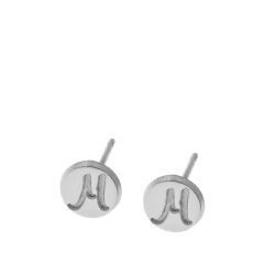 Disc Stud Earrings With Initials