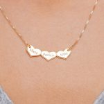 Engraved Horizontal Hearts Necklace-2