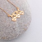Mom Necklace With Engraved Hearts-3