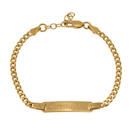 Bar Name Bracelet in 18K Gold Plating