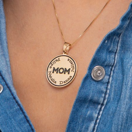 Engraved Mom Disc Necklace-2
