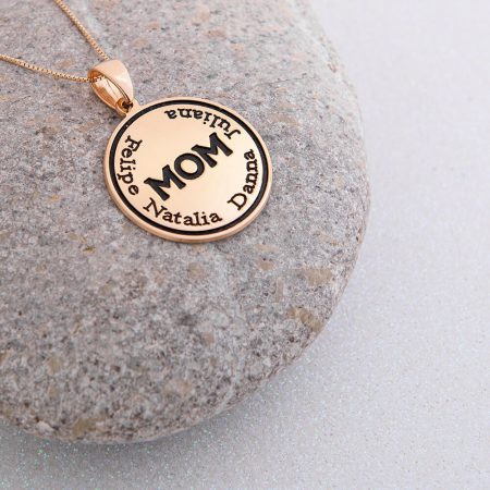 Engraved Mom Disc Necklace-3