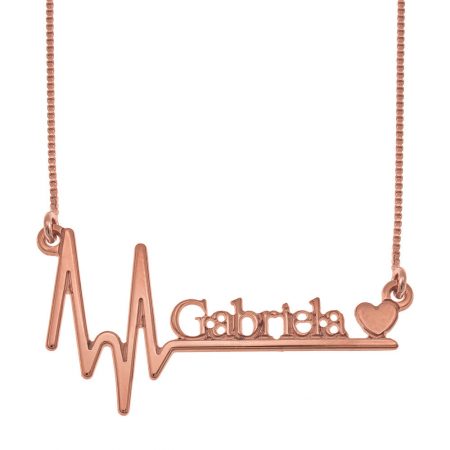 Heartbeat Name Necklace with Heart