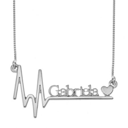 Heartbeat Name Necklace with Heart