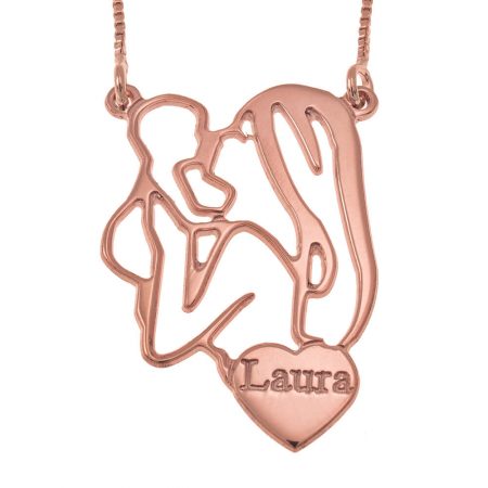 Mom and Baby Necklace in 18K Rose Gold Plating