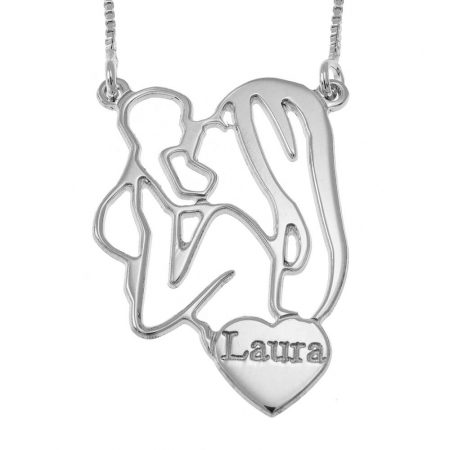 Mom and Baby Necklace in 925 Sterling Silver