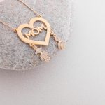 Mom Heart Necklace With Inlay Kids-3