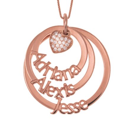 Layered Discs Necklace With Heart