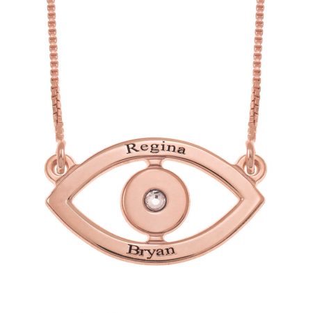 Evil Eye Two Names Necklace