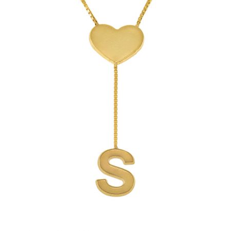 Personalized Falling Letter with Dainty Heart Necklace
