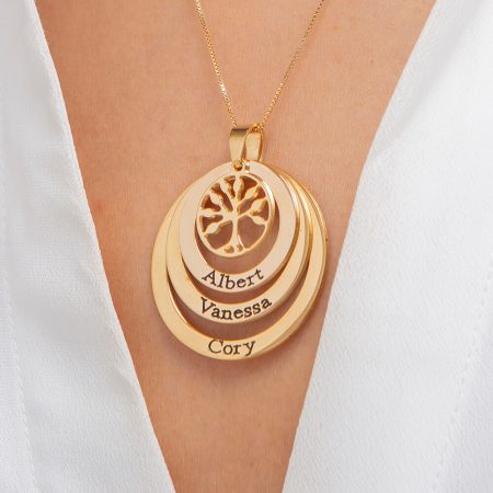 Layers Discs Necklace With Tree Of Life-2