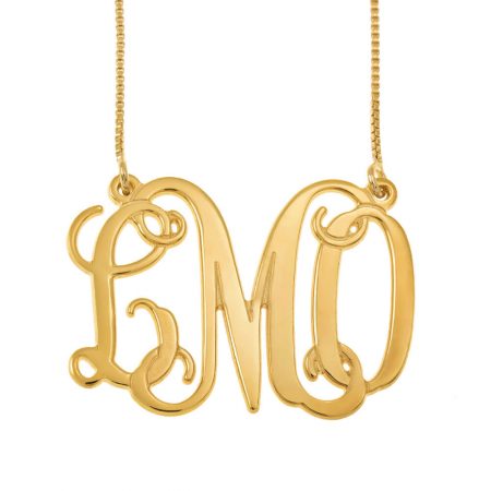Monogram 3 Initials Necklace in 18K Gold Plating