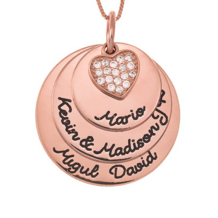 Mother Circle Necklace With Inlay Heart