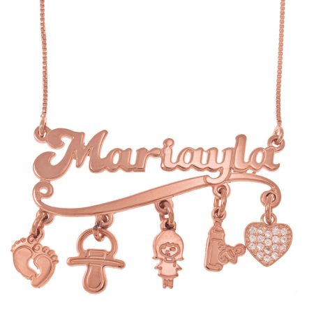 Name Necklace with Charms