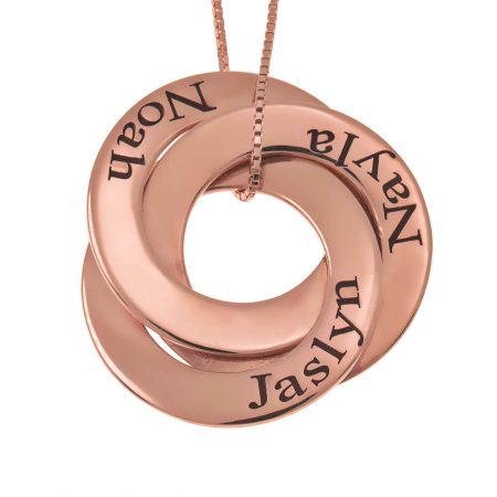 Russian Ring Necklace in 18K Rose Gold Plating