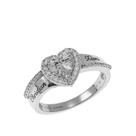Big Heart Promise Ring in 925 Sterling Silver