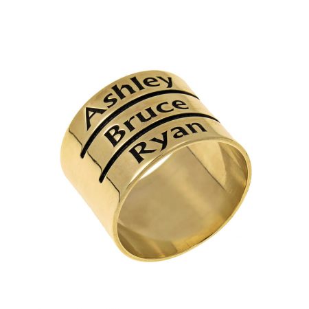 Mother’s Engraved Three Names Ring