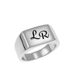 Two Initials Signet Ring