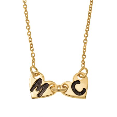 Heart Initial Necklace in 18K Gold Plating