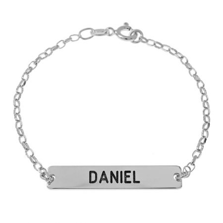 Dainty Bar Name Bracelet in 925 Sterling Silver