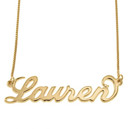 Carrie Name Necklace cursive script in 18K Gold Plating