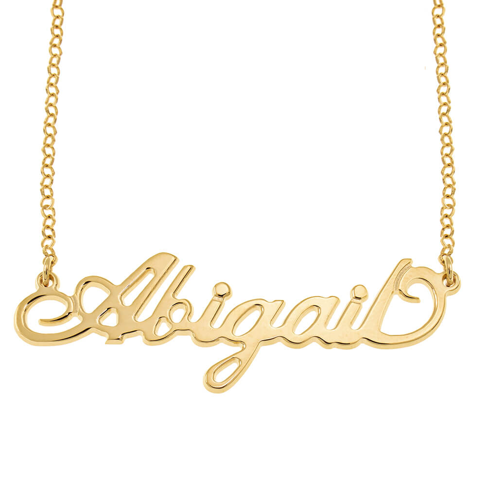 Name Necklace Abigail 18K Gold PlatedValentines Name Chain Necless Birthday