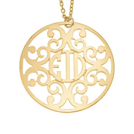 Circle Decorated Monogram Necklace