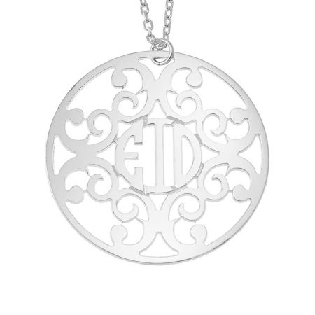 Circle Decorated Monogram Necklace