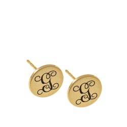 Circle Monogram Stud Earrings