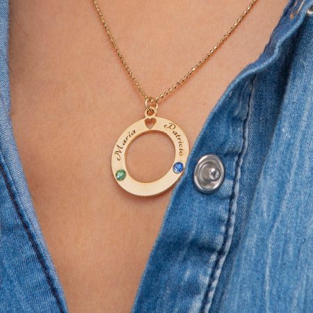 Circle of Love Necklace with Birthstones-2