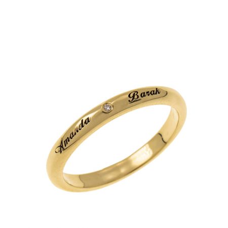 Classic Promise Ring with Engraving in 18K Gold Plating