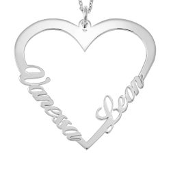 Couple Heart Name Necklace