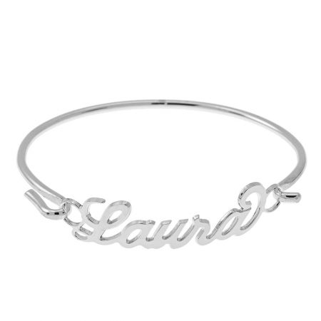 Cut Out Carrie Bangle in 925 Sterling Silver