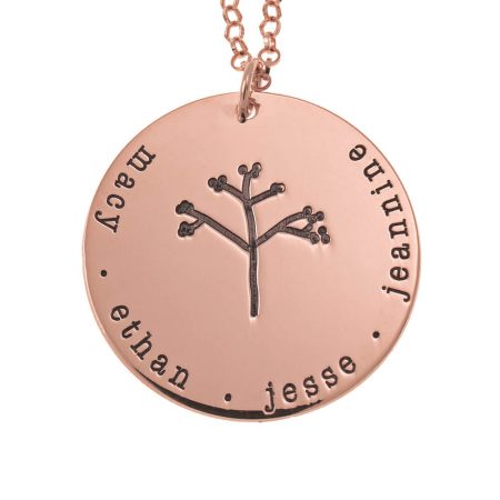 Personalized Disc Family Tree Necklace