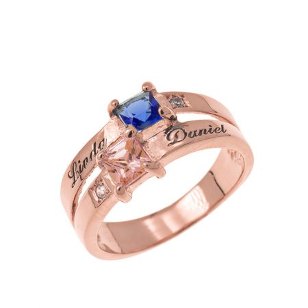 Double Birthstone Promise Ring