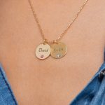 Mother's Two Disc and Birthstone Necklace-2