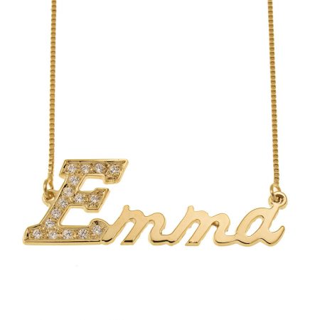Inlay First Letter Name Necklace