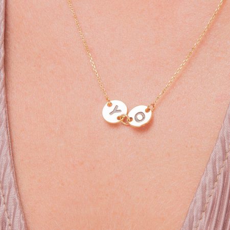 Engraved Attached Discs Necklace-2