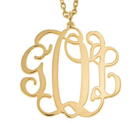 Personalized Hanging Monogram Necklace in 18K Gold Plating