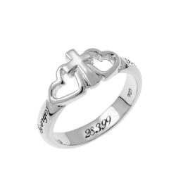 Hearts and Cross Promise Ring