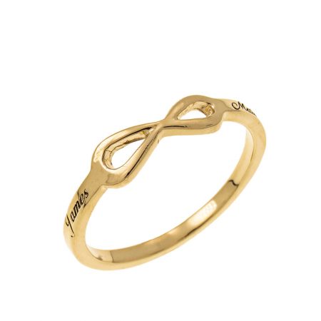 Infinity Love Ring with Engraving in 18K Gold Plating