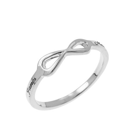 Infinity Love Ring with Engraving in 925 Sterling Silver