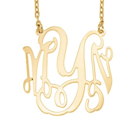 Monogram Initial Necklace in 18K Gold Plating