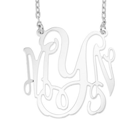Monogram Initial Necklace in 925 Sterling Silver