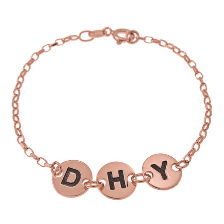 Personalized Initial Disc Bracelet
