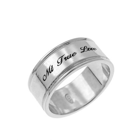 Personalized Wide Name Ring in 925 Sterling Silver