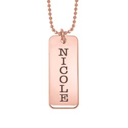 Vertical Nameplate Necklace