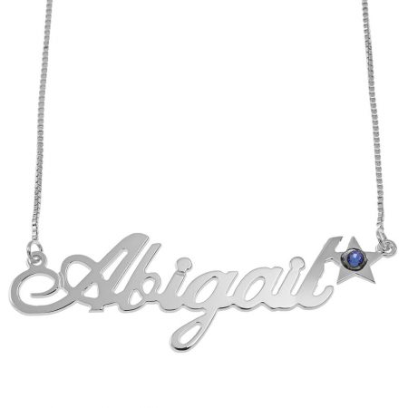 Abigail Name Necklace in 925 Sterling Silver
