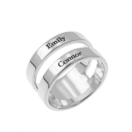 Two Names Ring in 925 Sterling Silver