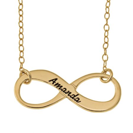 Vintage Name Infinity Necklace in 18K Gold Plating